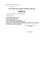 Đề cương ôn tập học kì 2 môn Sinh học lớp 11 năm 2020-2021 - Trường THPT Lý Thường Kiệt