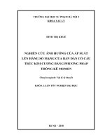 Luận văn tốt nghiệp nghiên cứu ảnh hưởng của áp suất lên hằng số mạng của bán dẫn có cấu trúc kim cương 
