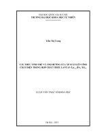 Luận văn thạc sĩ cấu trúc tinh thể và ảnh hưởng của áp suất lên tính chất điện trong hợp chất thiếu lantan 