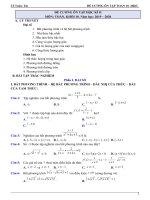 Đề cương ôn tập học kì 2 môn Toán lớp 10 năm 2019-2020 - Trường THPT Phúc Thọ