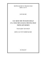 Luận văn tốt nghiệp xác định thể tích kích hoạt của tinh thể ge bằng phương pháp thống kê momen 