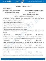 5 Đề thi Học kì 2 môn Vật Lý 12 có đáp án hướng dẫn năm 2018