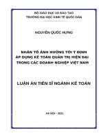 luận án tiến sĩ nhân tố ảnh hưởng tới ý định áp dụng kế toán quản trị hiện đại trong các doanh nghiệp việt nam 
