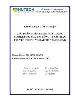 Giải pháp hoàn thiện hoạt động marketing mix tại công ty Cổ PhầnTruyền Thông và Đầu Tư Nam Hương