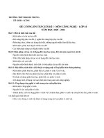 Đề cương ôn tập học kì 1 môn Công nghệ lớp 10 năm 2020-2021 - Trường THPT Hai Bà Trưng