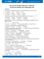 Bộ 5 đề thi HK2 môn Tiếng Anh 11 có đáp án năm 2021 Trường THPT Phạm Hồng Thái