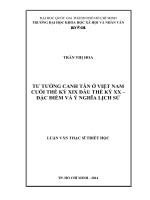 Tư tưởng canh tân ở việt nam cuối thế kỷ xix đầu thế kỷ xx   đặc điểm và ý nghĩa lịch sử     