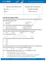 Đề thi và đáp án kiểm tra HK1 môn Vật lý 8 năm 2019-2020 trường THCS Đình Xuyên