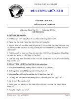 Đề cương ôn tập giữa học kì 2 môn Lịch sử lớp 11 năm 2020-2021 - Trường THPT Xuân Đỉnh