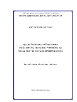 Quản lý giáo dục hướng nghiệp ở các trường trung học phổ thông tại thành phố thủ dầu một, tỉnh bình dương    