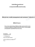 LUẬN văn THẠC sĩ (KINH tế) did private wealth management and customers’ behavior change after the financial crisis of 2008 in france 