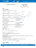 Bộ 5 đề thi HK2 môn Toán 7 có đáp án Trường THCS Vĩnh An