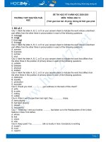 Bộ 5 đề thi HK2 môn Tiếng Anh 12 có đáp án năm 2021 Trường THPT Nguyễn Thái Học