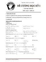 Đề cương ôn tập học kì 1 môn Toán lớp 10 năm 2020-2021 - Trường THPT Xuân Đỉnh