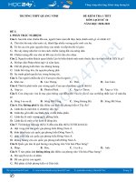 Bộ 3 đề kiểm tra 1 tiết môn Lịch sử 10 năm 2020 Trường THPT Quảng Vinh