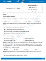 Bộ 5 đề thi HK2 môn Vật Lý 11 năm 2021 có đáp án Trường THPT Lý Tự Trọng