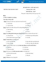 Đề kiểm tra 1 tiết HK2 môn Sinh học 8 - Trường THCS Dương Thùy có đáp án