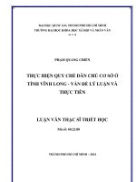 Thực hiện quy chế dân chủ cơ sở ở tỉnh vĩnh long   vấn đề lý luận và thực tiễn     