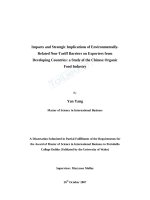 LUẬN văn THẠC sĩ (KINH tế) impacts and strategic implications of environmentally related non tariff barriers on exporters from developing countries 