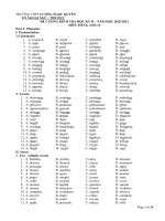 Đề cương ôn tập học kì 2 môn Tiếng Anh lớp 12 năm 2020-2021 - Trường THPT Lương Ngọc Quyến