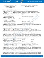 Đề kiểm tra 1 tiết lần 2 môn Hóa 11 năm 2018 - 2019 Trường THPT Hương Trà