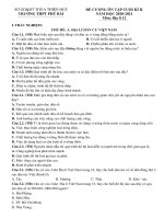 Đề cương ôn tập học kì 2 môn Địa lí lớp 12 năm 2020-2021 - Trường THPT Phú Bài