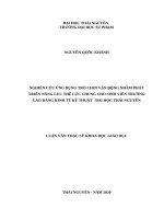 Nghiên cứu ứng dụng trò chơi vận động nhằm phát triển năng lực thể lực chung cho sinh viên trường cao đẳng kinh tế kỹ thuật   đại học thái nguyên 