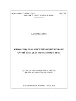Khảo sát hạ thân nhiệt trên bệnh nhân được gây mê tổng quát trong mổ mở ổ bụng 