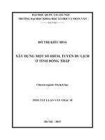 Xây dựng một số điểm, tuyến du lịch ở tỉnh Đồng Tháp