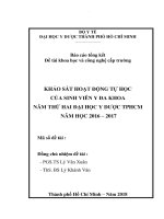 Khảo sát hoạt động tự học của sinh viên y đa khoa năm thứ hai đại học y dược tphcm năm học 2016 – 2017 