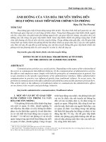 Ảnh hưởng của văn hóa truyền thống đến hoạt động giao tiếp hành chính văn phòng