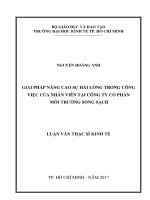 Luận văn giải pháp nâng cao sự hài lòng trong công việc của nhân viên tại công ty cổ phần môi trường sống sạch​ 