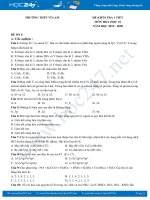 Bộ 4 đề kiểm tra 1 tiết môn Hóa học 10 năm 2020 Trường THPT Vĩ Lam