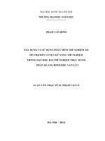 Xây dựng và sử dụng phần mềm thí nghiệm ảo hỗ trợ rèn luyện kỹ năng thí nghiệm trong dạy học bài thí nghiệm thực hành phần Quang hình học Vật lí 11