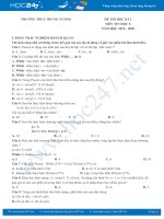 Đề thi HK2 năm 2020 môn Tin học 8 có đáp án Trường THCS Trưng Vương