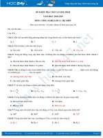 Đề kiểm tra trắc nghiệm HK2 môn Công Nghệ 11 có đáp án chi tiết năm học 2018-2019
