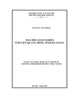Xoá đói giảm nghèo ở huyện Quang Bình, tỉnh Hà Giang