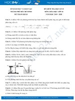 Đề thi HK2 năm 2020 môn Hóa học 10 Sở GD&ĐT Hồ Chí Minh