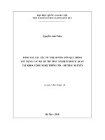 Đánh giá các yếu tố ảnh hưởng đến quá trình xây dựng bộ đề thi trắc nghiệm khách quan tại khoa Công nghệ Thông tin - ĐH Thái Nguyên