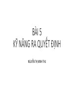 Bài giảng Kỹ năng lãnh đạo: Bài 5 - ThS. Nguyễn Thị Minh Thu
