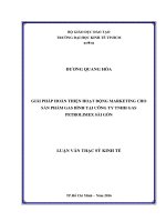 Luận văn giải pháp hoàn thiện hoạt động marketing cho sản phẩm gas bình tại công ty TNHH gas PETROLIMEX sài gòn​ 