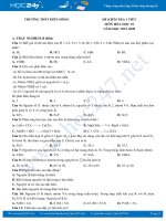 Đề kiểm tra 1 tiết môn Hóa học 10 năm 2020 Trường THPT Diên Hồng