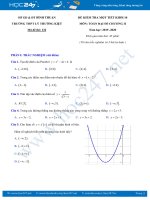 Đề kiểm tra 1 tiết Chương 2 Đại số 10 năm học 2019 - 2020 Trường THPT Lý Thường Kiệt