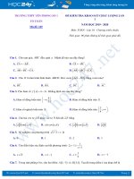 Đề thi KSCL môn Toán 10 năm học 2019 - 2020 có đáp án Trường THPT Yên Phong 1 lần 1