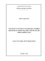 Xây dựng và sử dụng câu hỏi trắc nghiệm khách quan trong dạy học chủ đề tọa độ trong không gian