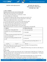 Đề thi HK2 năm 2020 môn GDCD lớp 8 có đáp án Trường THCS Khai Quang