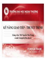 Bài giảng Kỹ năng giao tiếp - thuyết trình: Chương 1 - ThS. Nguyễn Thu Trang