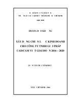 Luận văn xây dựng chiến lược kinh doanh cho công ty TNHH giải pháp CAD CAM việt giai đoạn 2016   2020​ 
