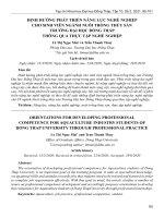 Định hướng phát triển năng lực nghề nghiệp cho sinh viên ngành Nuôi trồng thủy sản trường Đại học Đồng Tháp thông qua thực tập nghề nghiệp