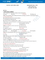 Bộ 4 đề kiểm tra 1 tiết môn Lịch Sử 10 năm học 2019-2020 Trường THPT Bình Chiểu